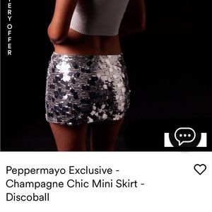 Champagne chic, mini skirt, disco ball